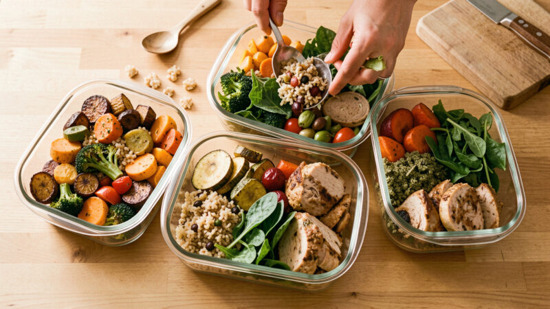 Meal prep pour cinq dîners rapides en semaine, prêts en 15 minutes